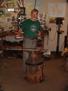 hpim5381 John after completing his shop sign hanger for his Smithy.