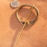 Brass Penannular Kilt Pin / Blanket Pin