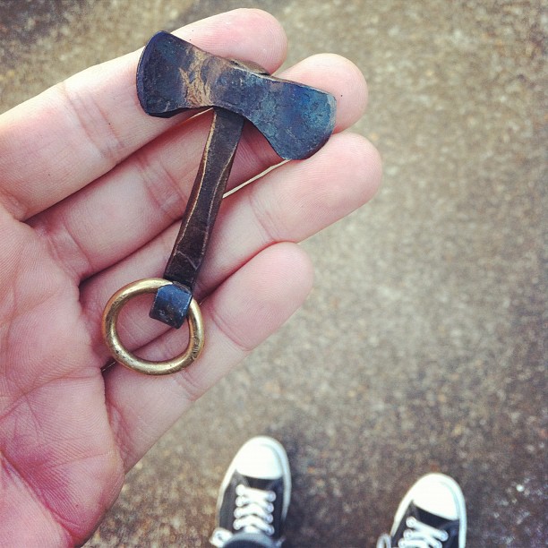 Double Bit Axe Head Pendant Timber 